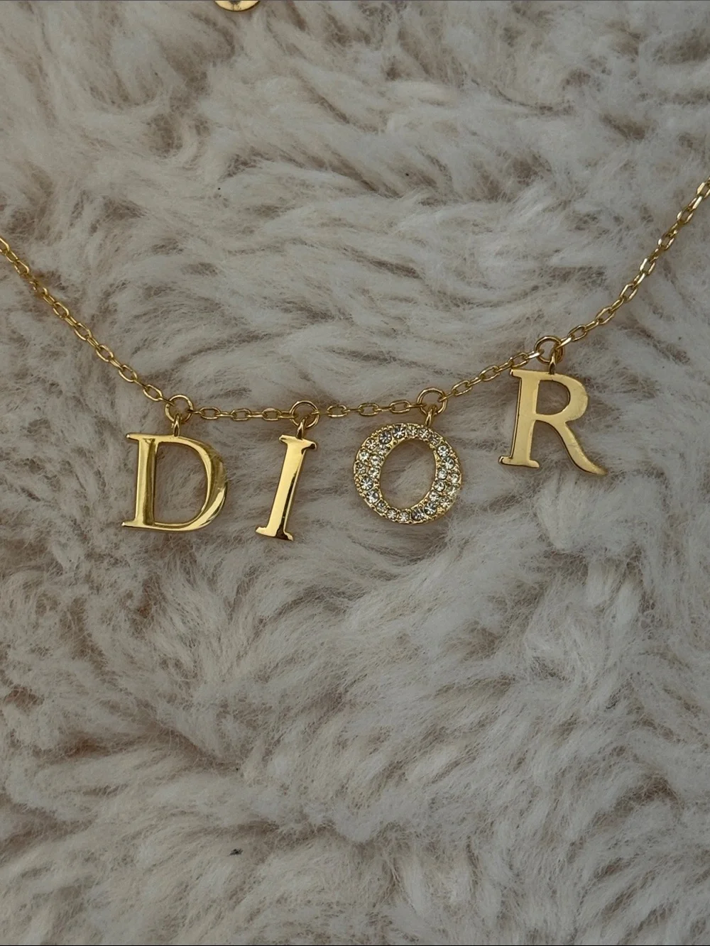 Dior Letter Logo Gold Necklace